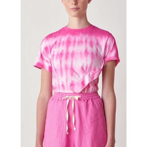 Derek Lam 10 Crosby Teddie T-Shirt in Tie Dye Pink Small Womens Tee Top - Picture 1 of 13